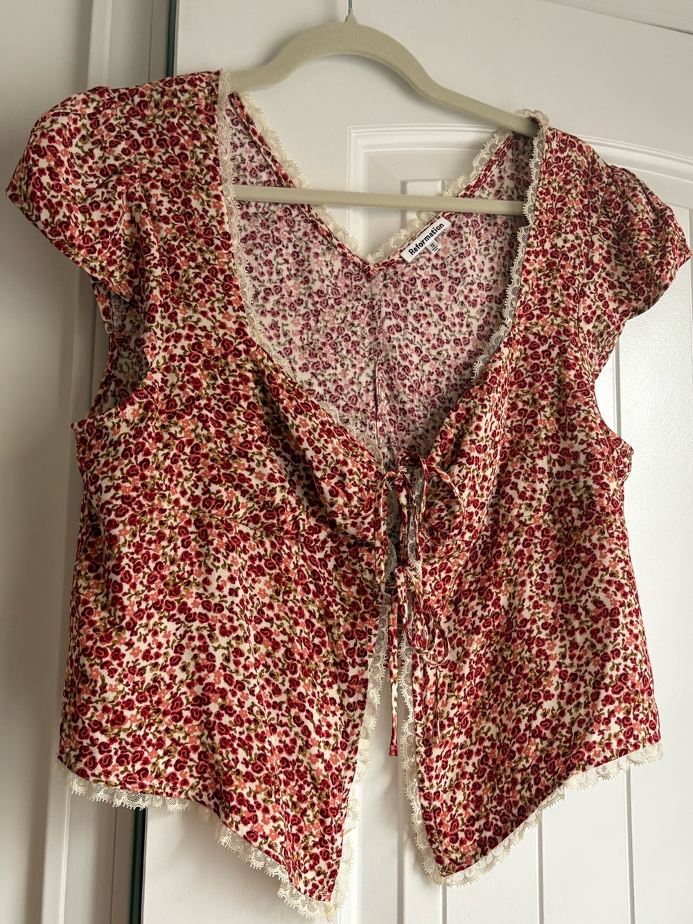 Reformation Safia Top in Rose Floral